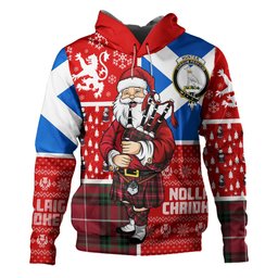 ScotsTee Shop Scottish Hunter of Bute (Hunter Maroon) Modern Clan Crest Tartan Hoodie Scotland Christmas Santa