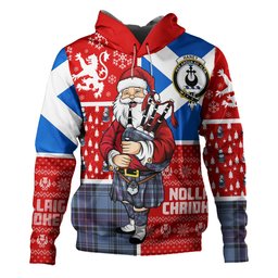 ScotsTee Shop Scottish Haney Blue Weathered Clan Crest Tartan Hoodie Scotland Christmas Santa