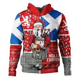 ScotsTee Shop Scottish Halliday (Holliday) Ancient Clan Crest Tartan Hoodie Scotland Christmas Santa