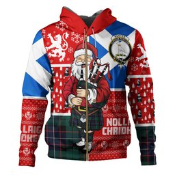 ScotsTee Shop Scottish Hunter (Michael) Modern Clan Crest Tartan Hoodie Scotland Christmas Santa