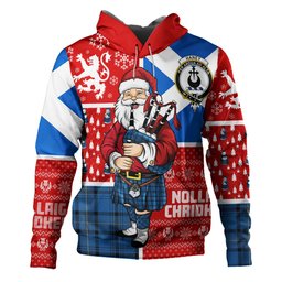ScotsTee Shop Scottish Haney Blue Ancient Clan Crest Tartan Hoodie Scotland Christmas Santa