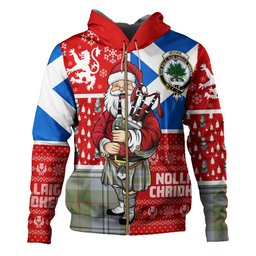 ScotsTee Shop Scottish Irvine of Glentulchan Weathered Clan Crest Tartan Hoodie Scotland Christmas Santa