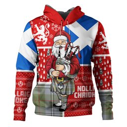 ScotsTee Shop Scottish Irvine of Glentulchan Weathered Clan Crest Tartan Hoodie Scotland Christmas Santa
