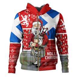ScotsTee Shop Scottish Irvine of Glentulchan Weathered Clan Crest Tartan Hoodie Scotland Christmas Santa