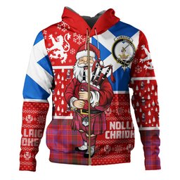 ScotsTee Shop Scottish Lumsden of Clova Modern Clan Crest Tartan Hoodie Scotland Christmas Santa