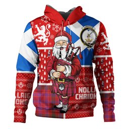 ScotsTee Shop Scottish Lumsden of Clova Modern Clan Crest Tartan Hoodie Scotland Christmas Santa
