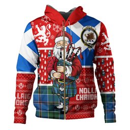 ScotsTee Shop Scottish Leslie of the Hebrides Ancient Clan Crest Tartan Hoodie Scotland Christmas Santa