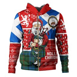 ScotsTee Shop Scottish Lauder Ancient Clan Crest Tartan Hoodie Scotland Christmas Santa