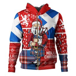 ScotsTee Shop Scottish Laing of Archiestown (Lang of Archiestown) Ancient Clan Crest Tartan Hoodie Scotland Christmas Santa
