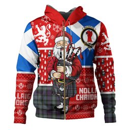 ScotsTee Shop Scottish MacBride Weathered Clan Crest Tartan Hoodie Scotland Christmas Santa