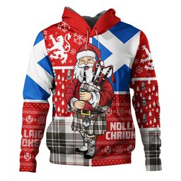 ScotsTee Shop Scottish MacPherson of Cluny Black & White Weathered Clan Crest Tartan Hoodie Scotland Christmas Santa