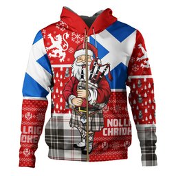 ScotsTee Shop Scottish MacPherson of Cluny Black & White Weathered Clan Crest Tartan Hoodie Scotland Christmas Santa