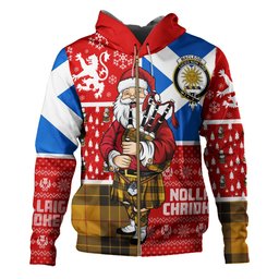 ScotsTee Shop Scottish MacLeod of Lewis Weathered Clan Crest Tartan Hoodie Scotland Christmas Santa