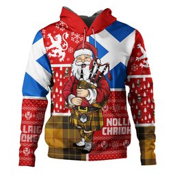 ScotsTee Shop Scottish MacLeod of Lewis Weathered Clan Crest Tartan Hoodie Scotland Christmas Santa