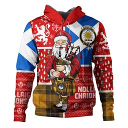 ScotsTee Shop Scottish MacLeod of Lewis Weathered Clan Crest Tartan Hoodie Scotland Christmas Santa
