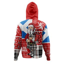 ScotsTee Shop Scottish MacPherson of Cluny Black & White Clan Crest Tartan Hoodie Scotland Christmas Santa