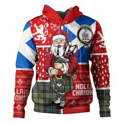 ScotsTee Shop Scottish MacIsaac Weathered Clan Crest Tartan Hoodie Scotland Christmas Santa