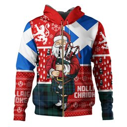 ScotsTee Shop Scottish MacKirdy Modern Clan Crest Tartan Hoodie Scotland Christmas Santa