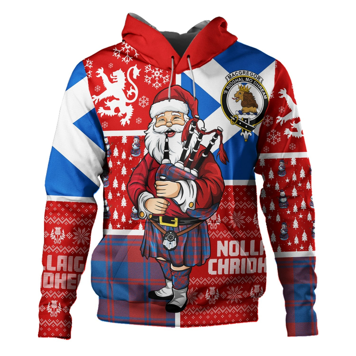 ScotsTee Shop Scottish MacGregor of Glengyle (Gregor of Deeside) Ancient Clan Crest Tartan Hoodie Scotland Christmas Santa