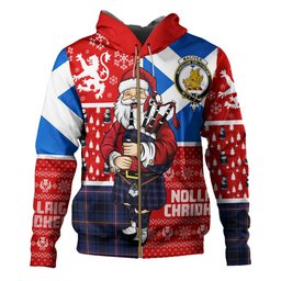 ScotsTee Shop Scottish MacIver of Strome Modern Clan Crest Tartan Hoodie Scotland Christmas Santa