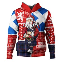 ScotsTee Shop Scottish MacIver of Strome Modern Clan Crest Tartan Hoodie Scotland Christmas Santa