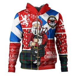 ScotsTee Shop Scottish MacLeod of Harris (MacLeod Hunting) Modern Clan Crest Tartan Hoodie Scotland Christmas Santa