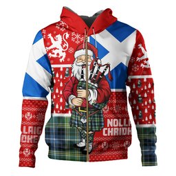 ScotsTee Shop Scottish MacKellar Ancient Clan Crest Tartan Hoodie Scotland Christmas Santa