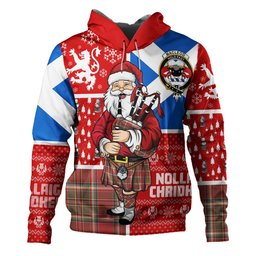 ScotsTee Shop Scottish MacLeod of Gesto Weathered Clan Crest Tartan Hoodie Scotland Christmas Santa