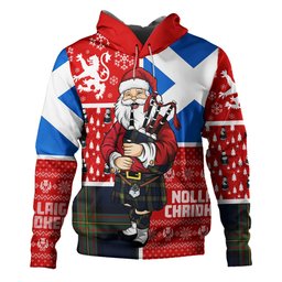 ScotsTee Shop Scottish MacLaren of Broich Modern Clan Crest Tartan Hoodie Scotland Christmas Santa