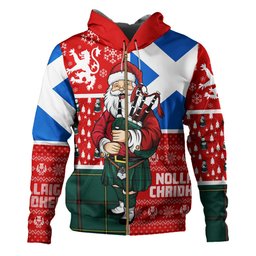 ScotsTee Shop Scottish Marr Modern Clan Crest Tartan Hoodie Scotland Christmas Santa