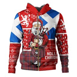 ScotsTee Shop Scottish MacRae Weathered Clan Crest Tartan Hoodie Scotland Christmas Santa