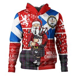 ScotsTee Shop Scottish Murray of Atholl (Murray) Weathered Clan Crest Tartan Hoodie Scotland Christmas Santa
