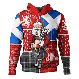ScotsTee Shop Scottish MacKellar Weathered Clan Crest Tartan Hoodie Scotland Christmas Santa