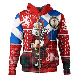 ScotsTee Shop Scottish Rattray of Lude Modern Clan Crest Tartan Hoodie Scotland Christmas Santa