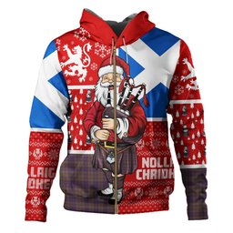 ScotsTee Shop Scottish Rae Weathered Clan Crest Tartan Hoodie Scotland Christmas Santa
