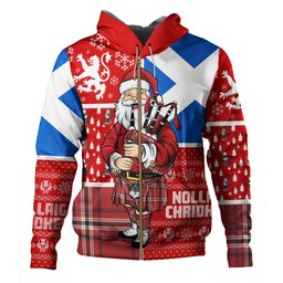 ScotsTee Shop Scottish Ramsay Angus & Mearns Weathered Clan Crest Tartan Hoodie Scotland Christmas Santa