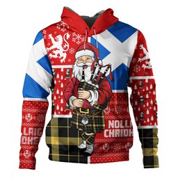 ScotsTee Shop Scottish Raeburn Ancient Clan Crest Tartan Hoodie Scotland Christmas Santa