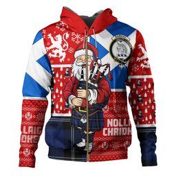 ScotsTee Shop Scottish Ramsay Blue Modern Clan Crest Tartan Hoodie Scotland Christmas Santa