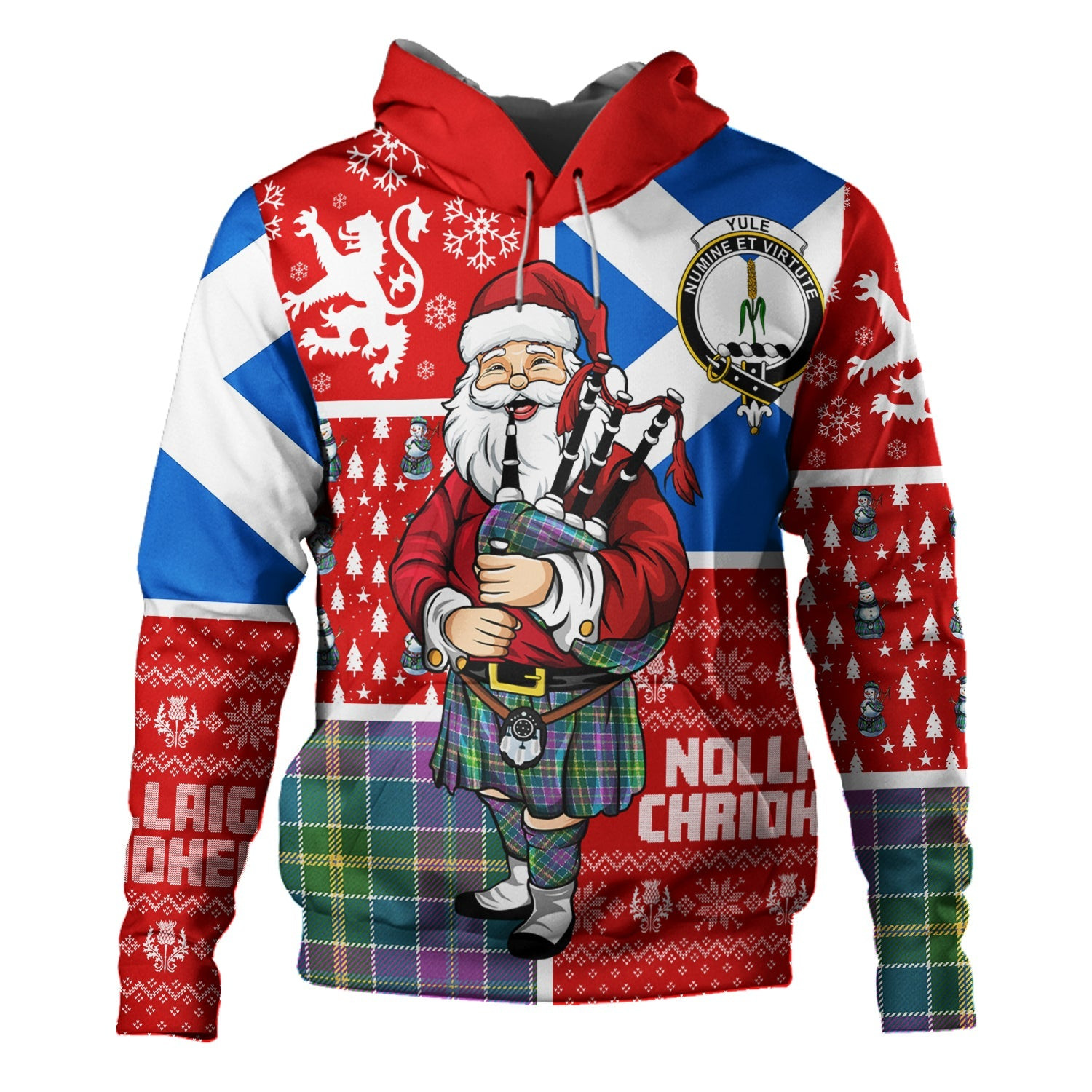 ScotsTee Shop Scottish Yule Ancient Clan Crest Tartan Hoodie Scotland Christmas Santa