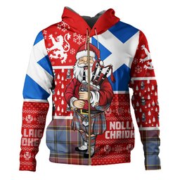 ScotsTee Shop Scottish Traill (Trayle) Ancient Clan Crest Tartan Hoodie Scotland Christmas Santa