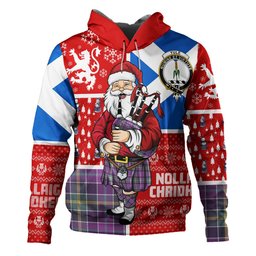 ScotsTee Shop Scottish Yule Weathered Clan Crest Tartan Hoodie Scotland Christmas Santa