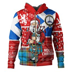 ScotsTee Shop Scottish Traill (Trayle) Weathered Clan Crest Tartan Hoodie Scotland Christmas Santa