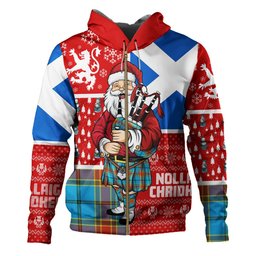 ScotsTee Shop Scottish Traill (Trayle) Weathered Clan Crest Tartan Hoodie Scotland Christmas Santa