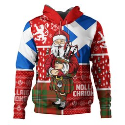 ScotsTee Shop Scottish Strang Modern Clan Crest Tartan Hoodie Scotland Christmas Santa