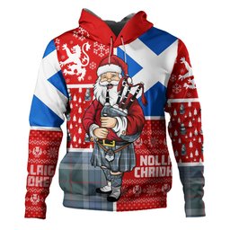 ScotsTee Shop Scottish Thorburn (Thurburn) Weathered Clan Crest Tartan Hoodie Scotland Christmas Santa