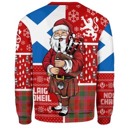 ScotsTee Shop Scottish Cameron of Lochiel #2 (Munro #2) Modern Clan Badge Tartan Ugly Christmas Knitted Sweater Scotland Christmas Santa