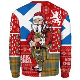 ScotsTee Shop Scottish Carlisle (Carlill) Weathered Clan Badge Tartan Ugly Christmas Knitted Sweater Scotland Christmas Santa