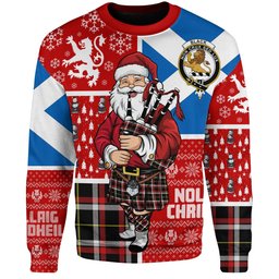 ScotsTee Shop Scottish Black (DCD) Modern Clan Badge Tartan Ugly Christmas Knitted Sweater Scotland Christmas Santa
