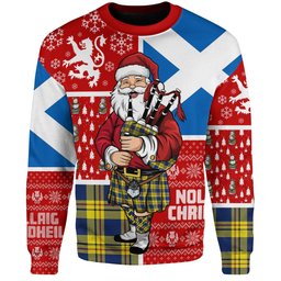 ScotsTee Shop Scottish Carlisle (Carlill) Modern Clan Badge Tartan Ugly Christmas Knitted Sweater Scotland Christmas Santa