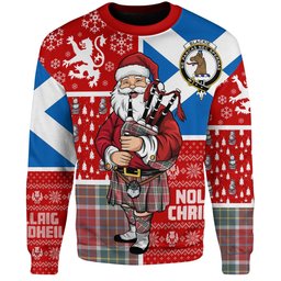 ScotsTee Shop Scottish Blackie Weathered Clan Badge Tartan Ugly Christmas Knitted Sweater Scotland Christmas Santa